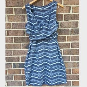 Athleta Dress Watercolor Horizontal Stripes Knee